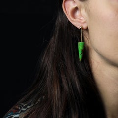 New Turkmenistan Turquoise 18 Karat Yellow Gold Dangle Earrings
