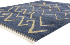 New Twilight Azure Cascade Modern Moroccan Rug, 08'01 x 10'00