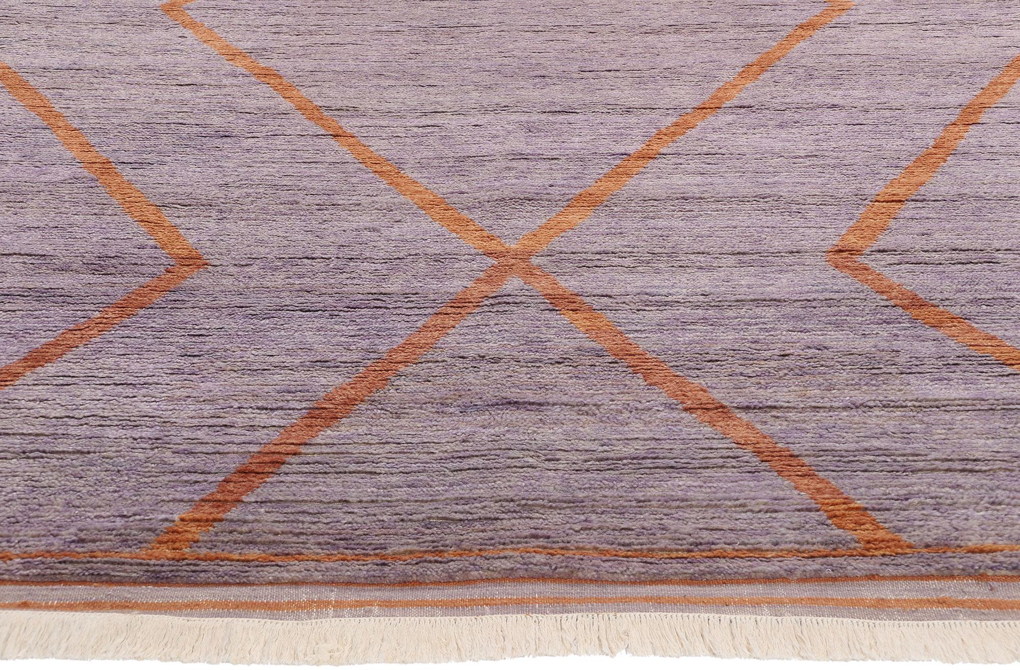 Indiano Tappeto marocchino moderno New Twilight Horizon, 09'02 x 12'02 in vendita