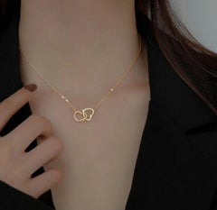 New Two Heart Shaped Necklace Female Exquisite Shape Choker Fashion Jewelry Gift