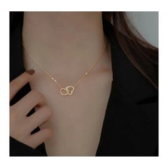 New Two Heart Shaped Necklace Collana femminile dalla forma squisita Choker Moda Gioielli Regalo