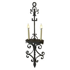 New Two Light American Made Hand Forged Iron Pendant Light '3 Available'