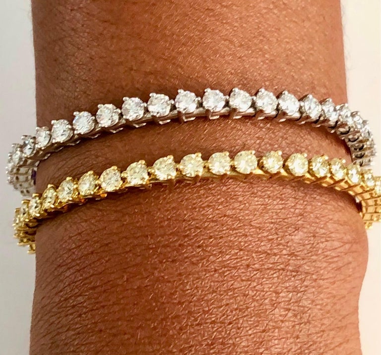New Type of Spring Bangle Tennis Diamond Bracelet For Sale at 1stDibs