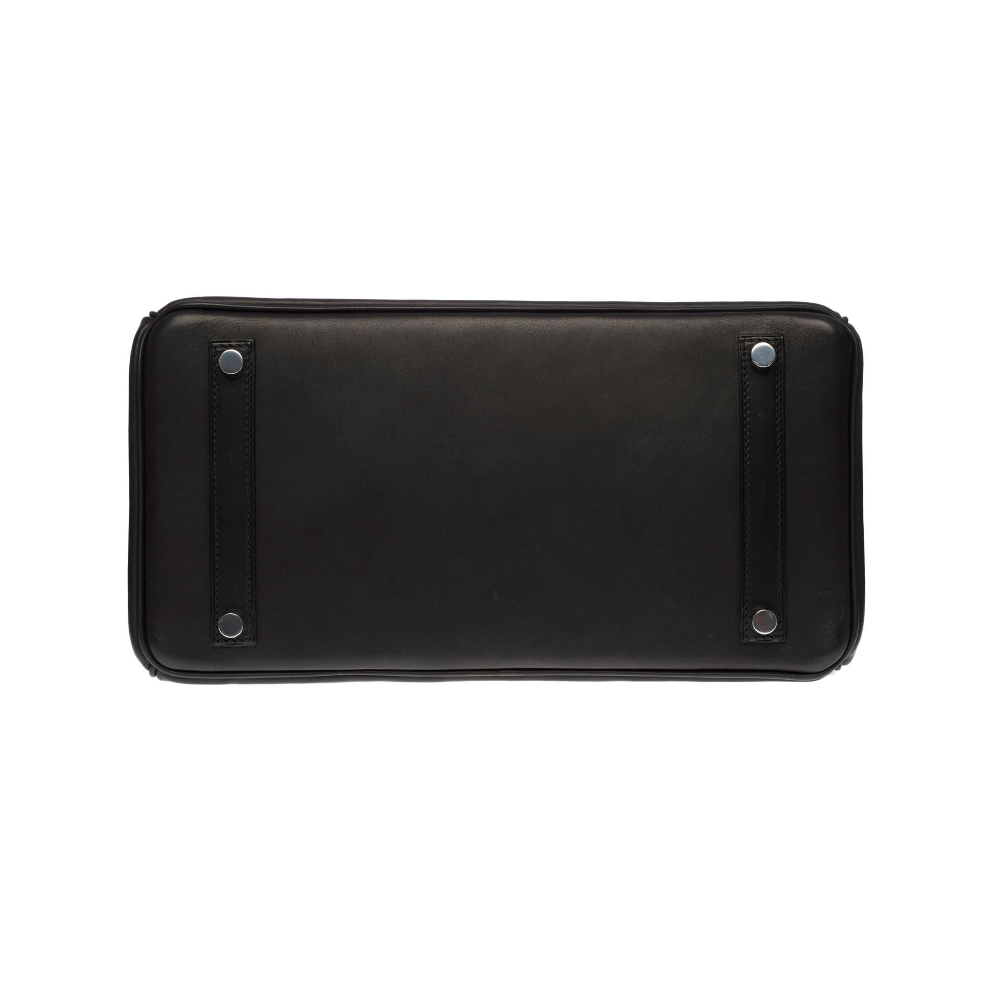 NEW - ULTRA RARE- Hermès Birkin 30 handbag in Black Barenia leather , SHW 2