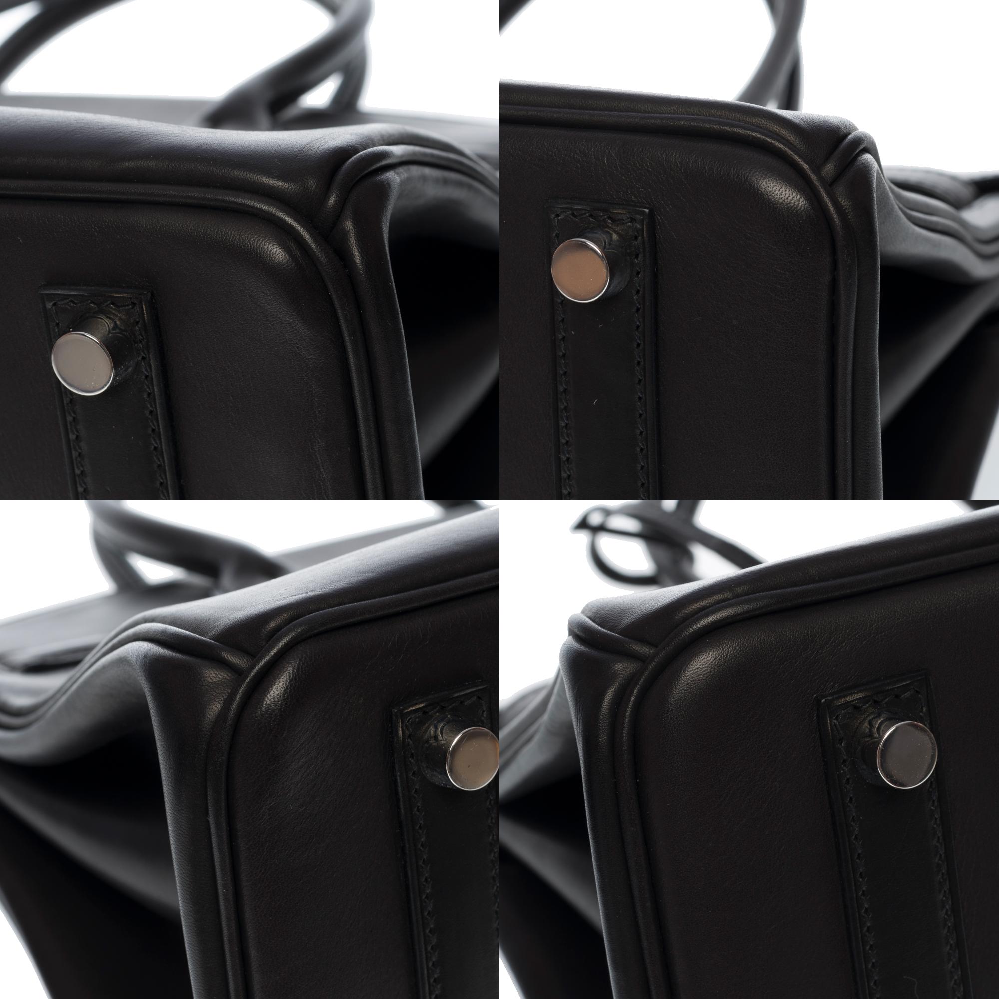 NEW - ULTRA RARE- Hermès Birkin 30 handbag in Black Barenia leather , SHW 3