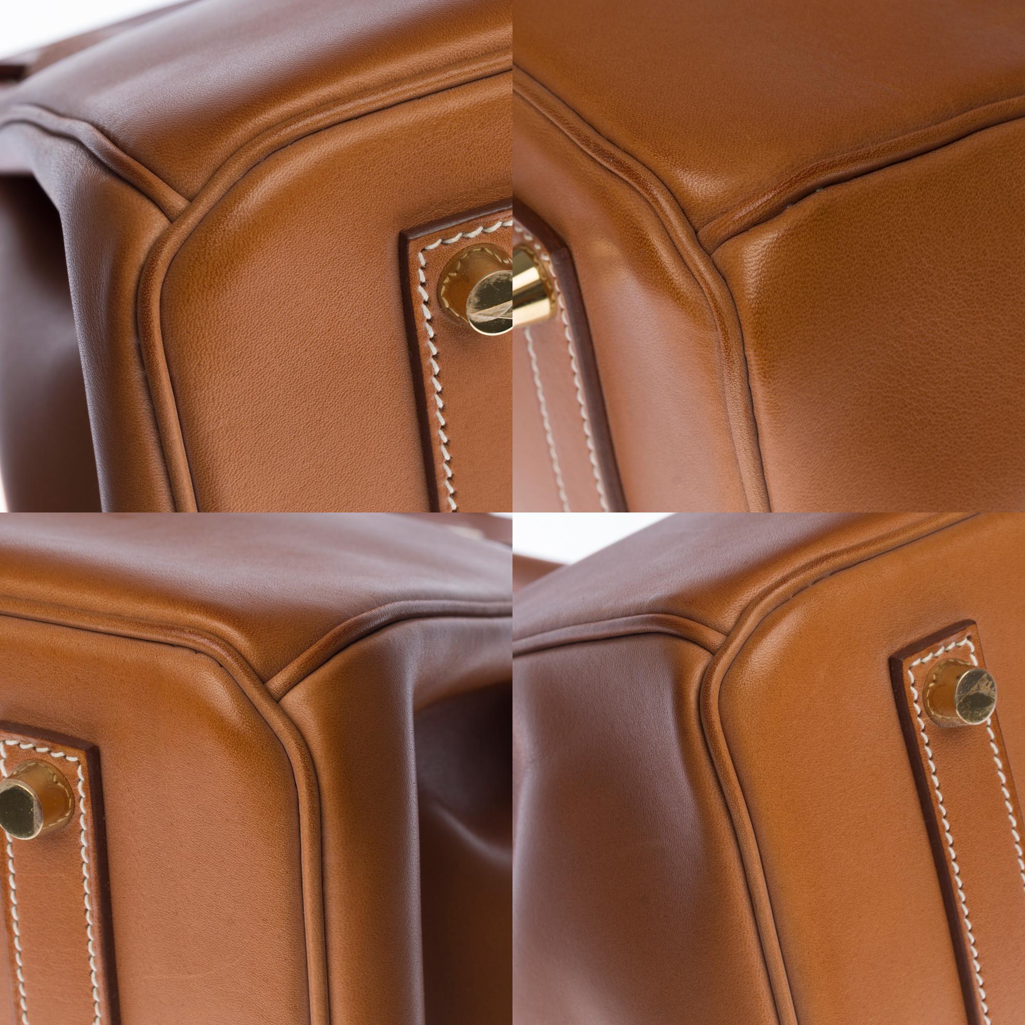 NEW - ULTRA RARE- Hermès Birkin 35 handbag in Gold Barenia leather, GHW 5