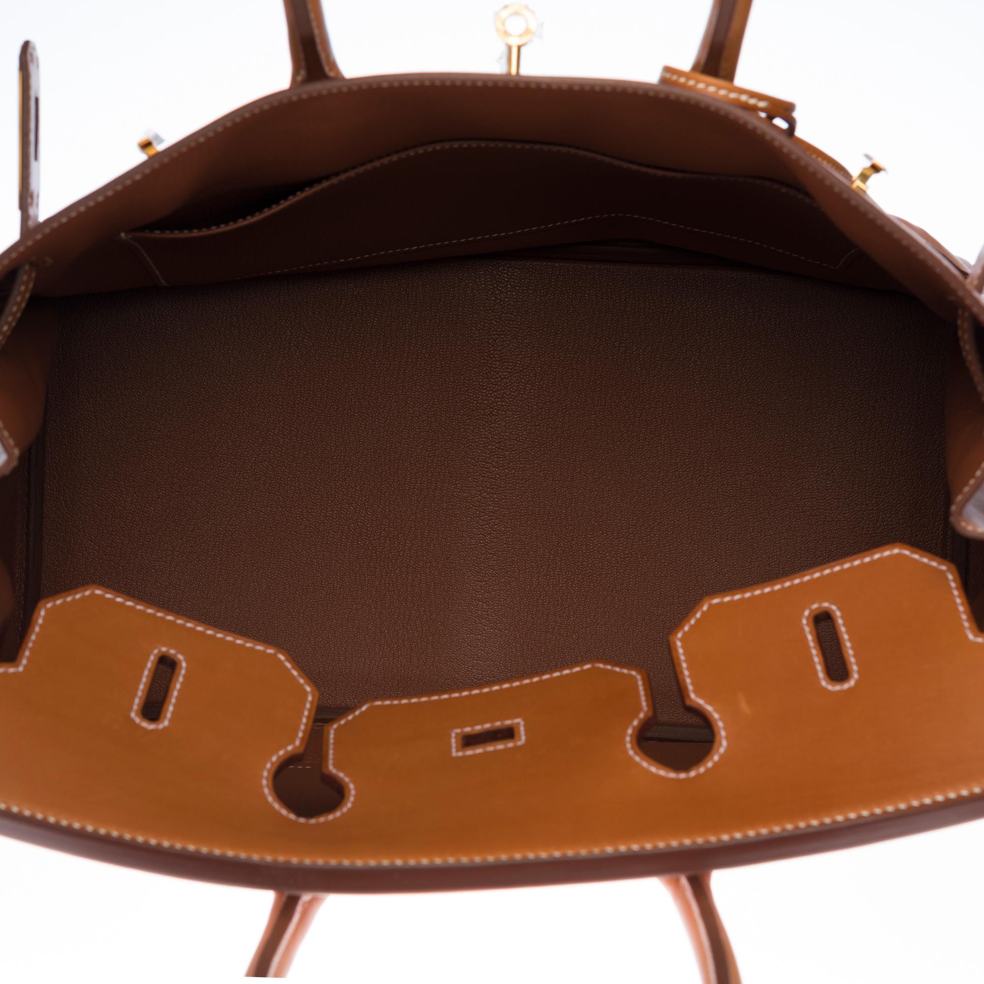 NEW - ULTRA RARE- Hermès Birkin 35 handbag in Gold Barenia leather, GHW 2