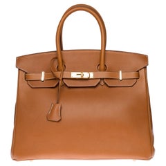 NEW - ULTRA RARE- Hermès Birkin 35 handbag in Gold Barenia leather, GHW