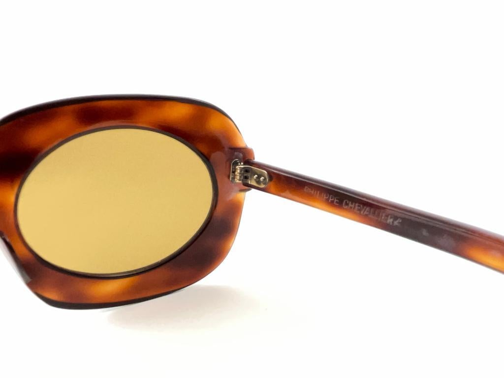 New Ultra Rare Vintage Philippe Chevallier Tortoise Oversized 1960's Sunglasses For Sale 6
