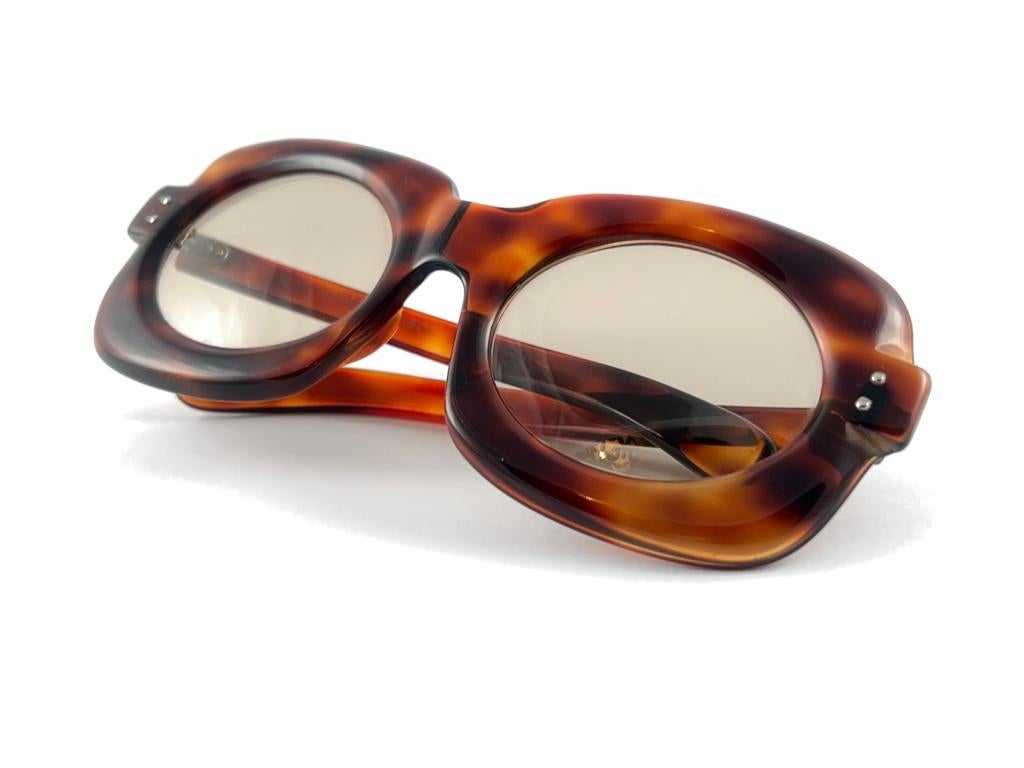 New Ultra Rare Vintage Philippe Chevallier Tortoise Oversized  1960's Sunglasses For Sale 6