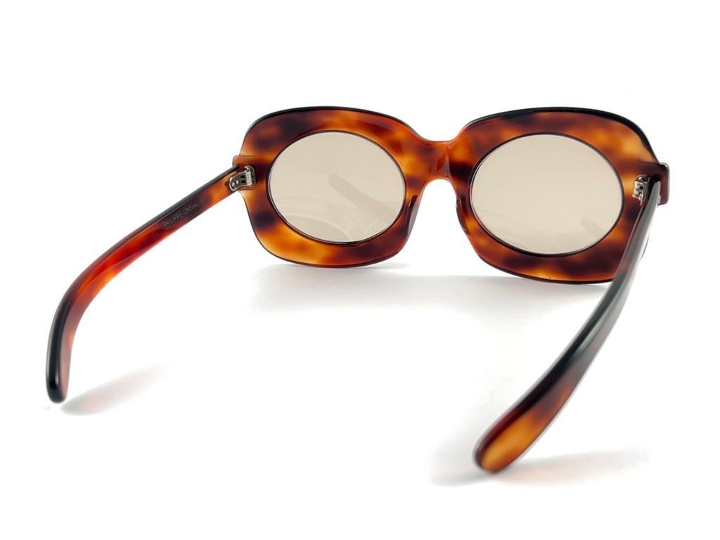New Ultra Rare Vintage Philippe Chevallier Tortoise Oversized  1960's Sunglasses For Sale 8