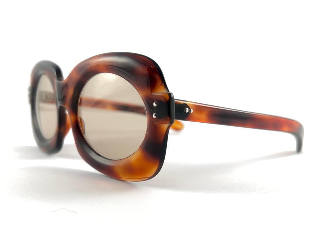 Brown New Ultra Rare Vintage Philippe Chevallier Tortoise Oversized  1960's Sunglasses For Sale