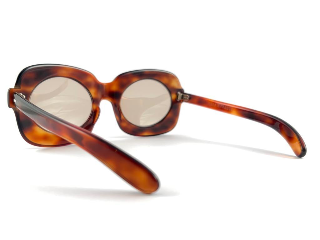 Women's or Men's New Ultra Rare Vintage Philippe Chevallier Tortoise Oversized  1960's Sunglasses For Sale