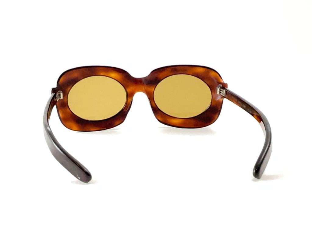 New Ultra Rare Vintage Philippe Chevallier Tortoise Oversized 1960's Sunglasses For Sale 1