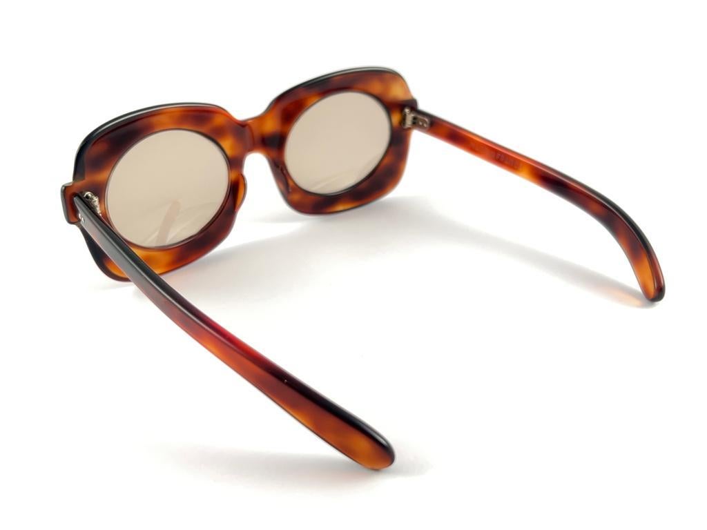 New Ultra Rare Vintage Philippe Chevallier Tortoise Oversized  1960's Sunglasses For Sale 1