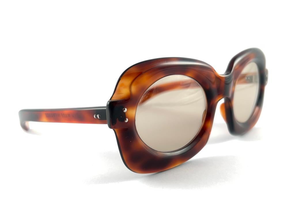 New Ultra Rare Vintage Philippe Chevallier Tortoise Oversized  1960's Sunglasses For Sale 4
