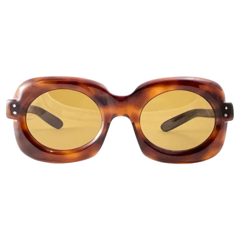 New Ultra Rare Vintage Philippe Chevallier Tortoise Oversized 1960's Sunglasses For Sale