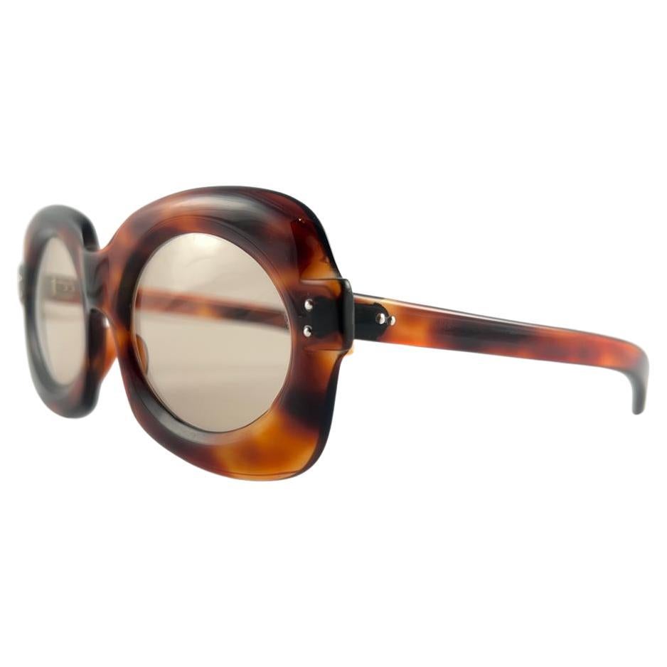 New Ultra Rare Vintage Philippe Chevallier Tortoise Oversized  1960's Sunglasses For Sale