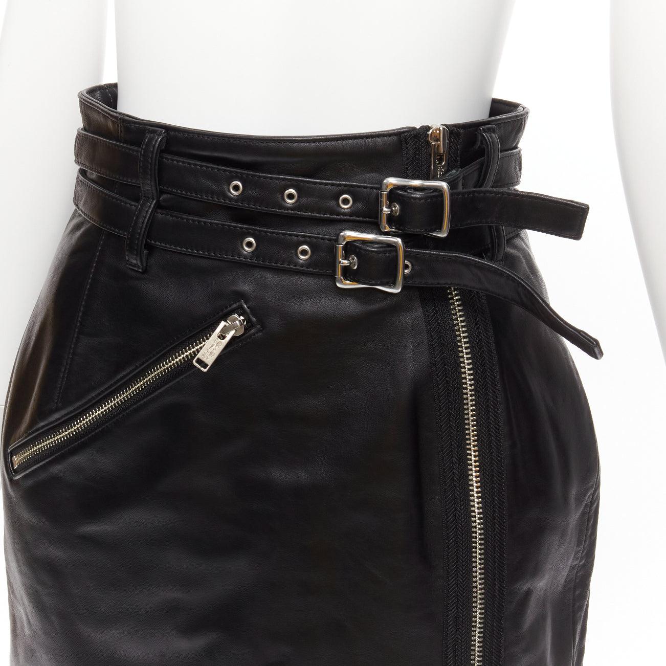 new UNDERCOVER black sheep leather silver zip motorcycle biker skirt JP2 M
Reference: TGAS/D00712
Brand: Undercover
Material: Leather
Color: Black, Silver
Pattern: Solid
Closure: Zip
Lining: Black Cupro
Extra Details: Black skirt from Undercover.