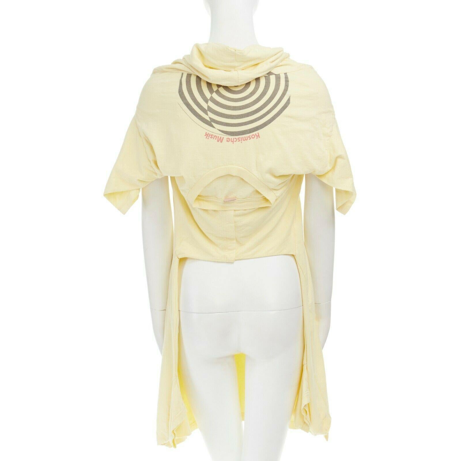 new UNDERCOVER Chuut! print yellow cotton deconstructed  t-shirt tunic top JP2 M In Good Condition In Hong Kong, NT