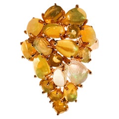 New Unheated Oval Fire Opal Rainbow 14k Rose Gold Plated Sterling Ring