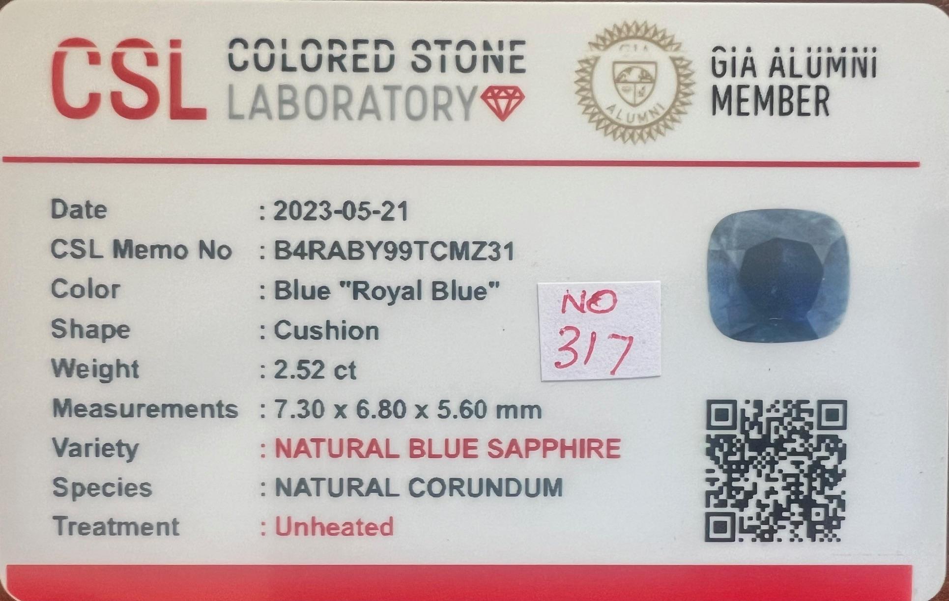 New Unheted Ceppylon Sapphire Diamonds 18 Karat White Gold Cluster Ring in vendita 14