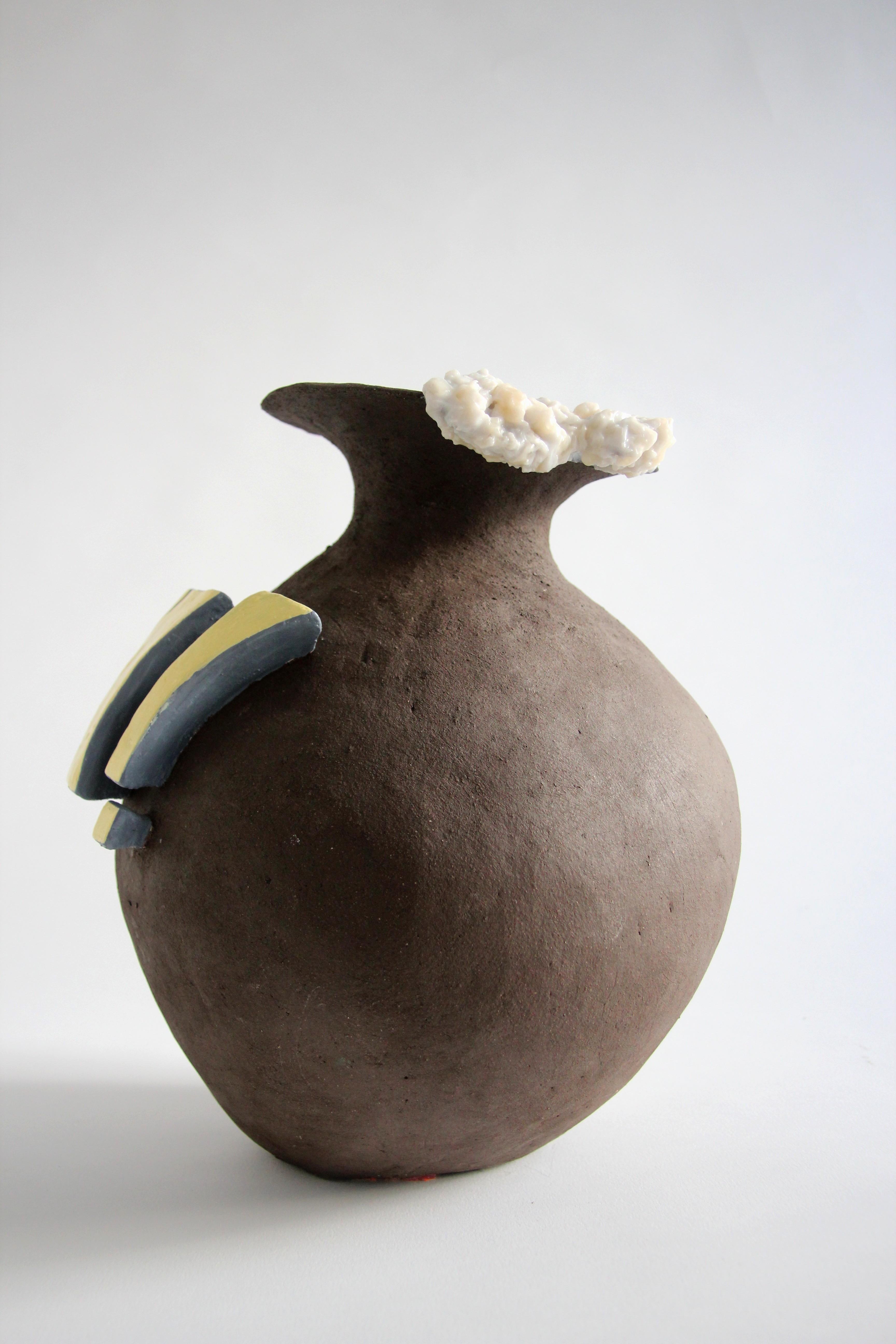Hand-Crafted New Unique Contemporary Ceramic Vase with Cartoon Font, Designer Teemu Salonen