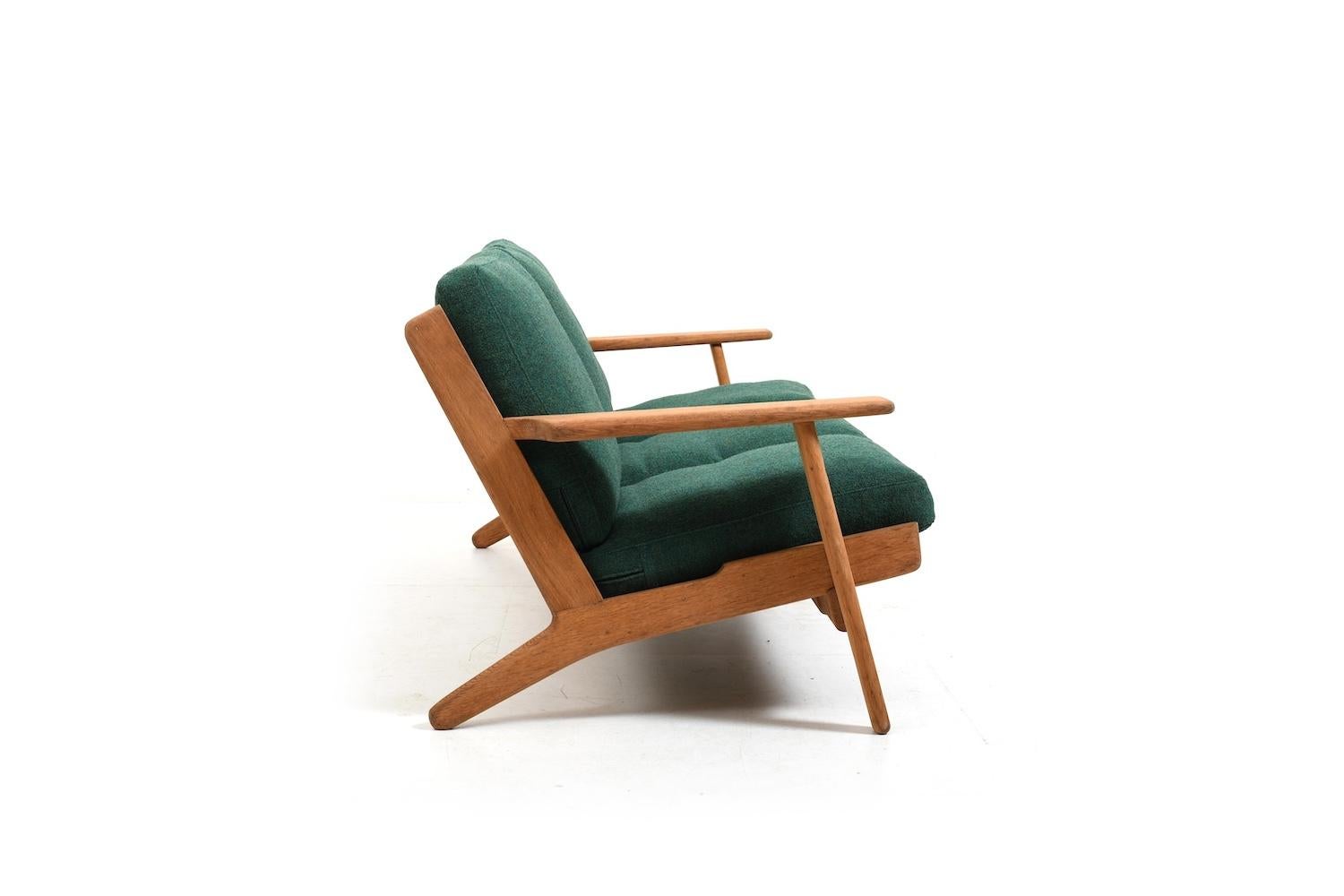 Danish New Upholstered Hans Wegner GE-290 / 3 Sofa 1950s For Sale