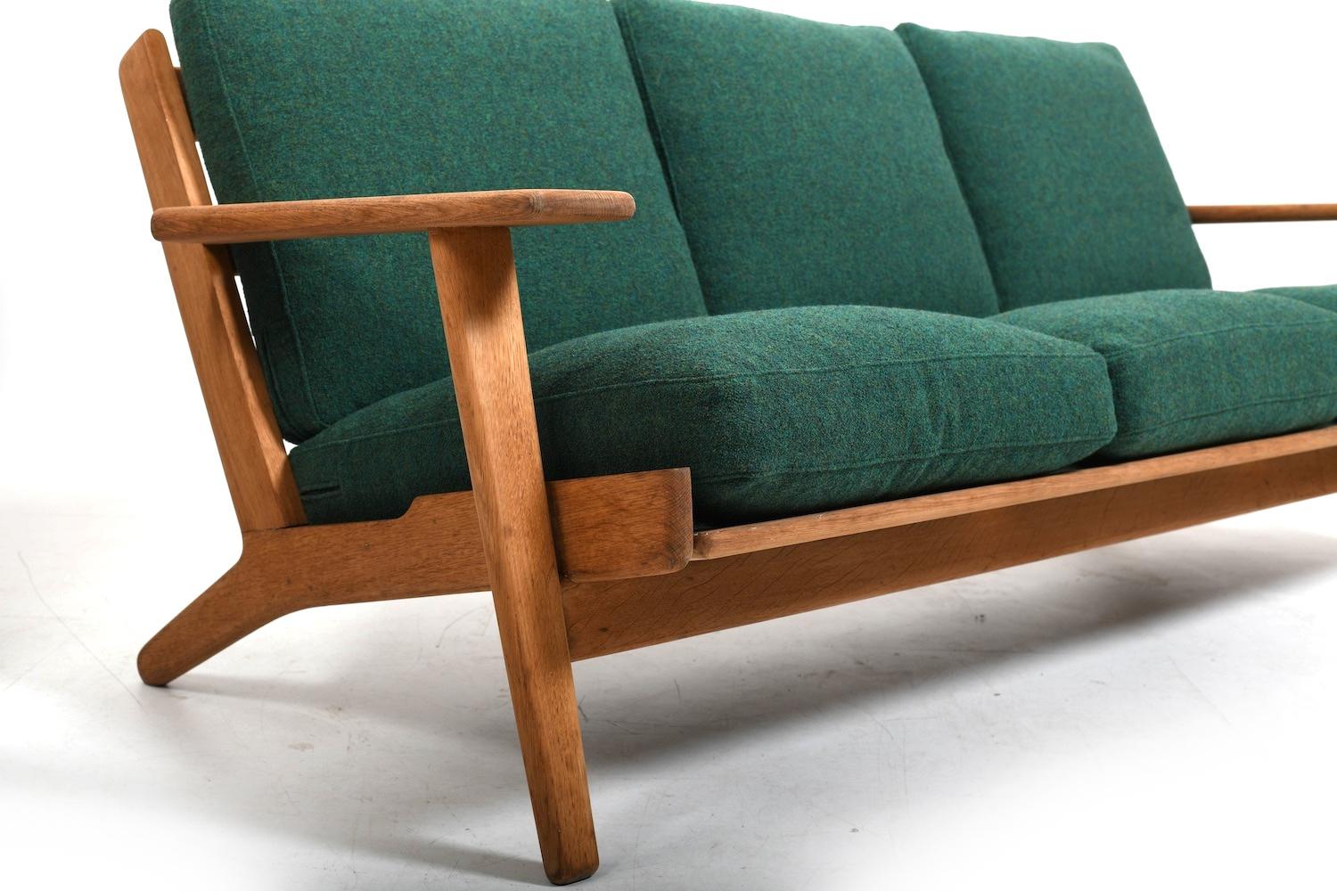 20th Century New Upholstered Hans Wegner GE-290 / 3 Sofa 1950s For Sale