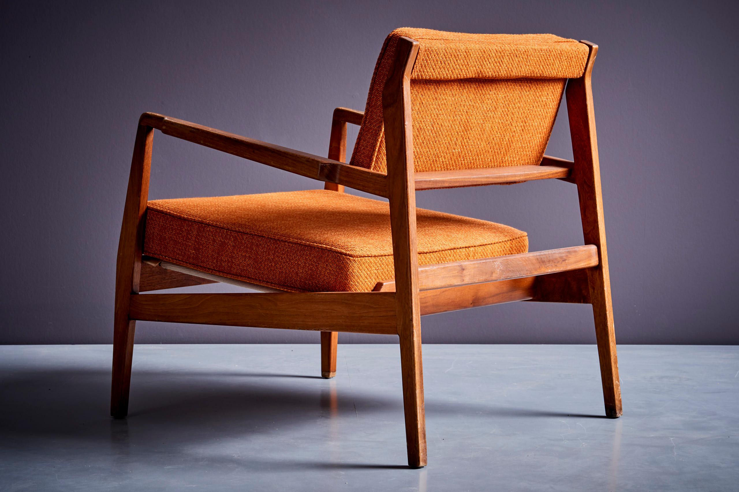 New Upholstered Orange Jens Risom Sofa Set with Missoni Fabric For Sale 10