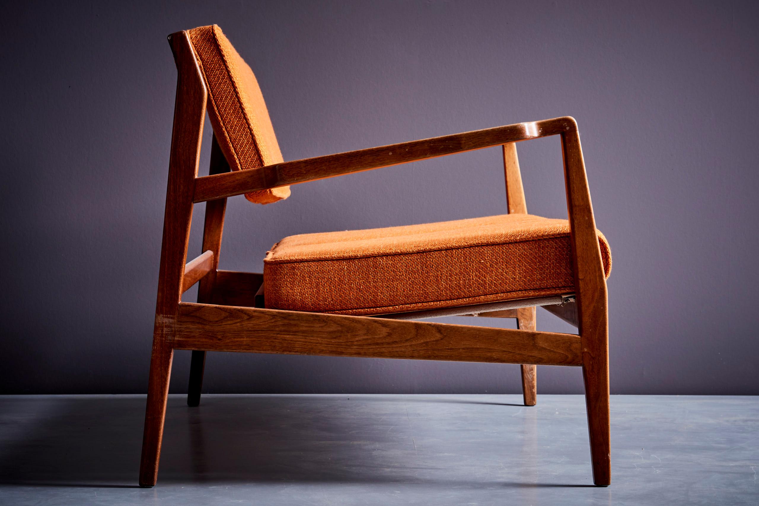 New Upholstered Orange Jens Risom Sofa Set with Missoni Fabric For Sale 1