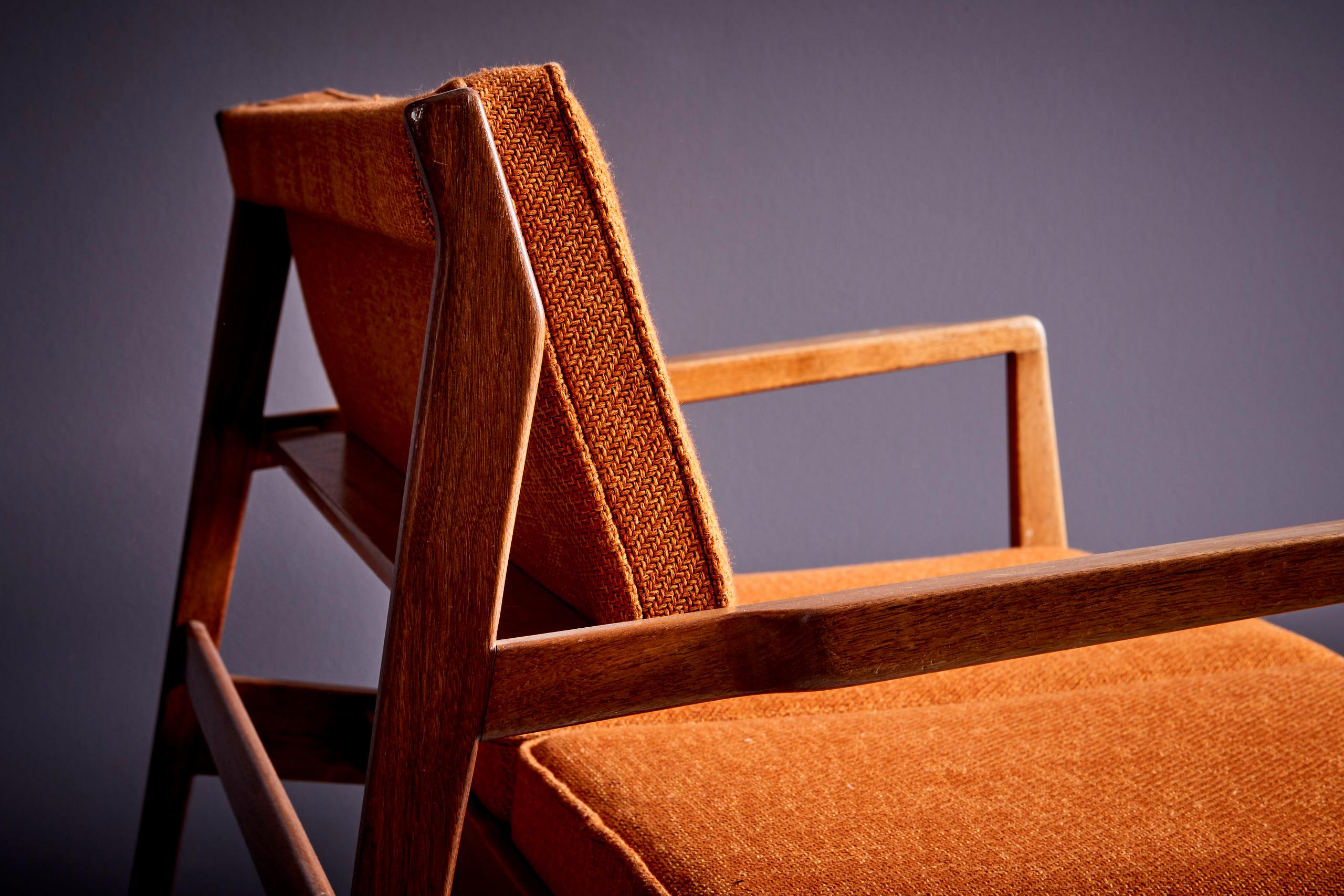 New Upholstered Orange Jens Risom Sofa Set with Missoni Fabric For Sale 2