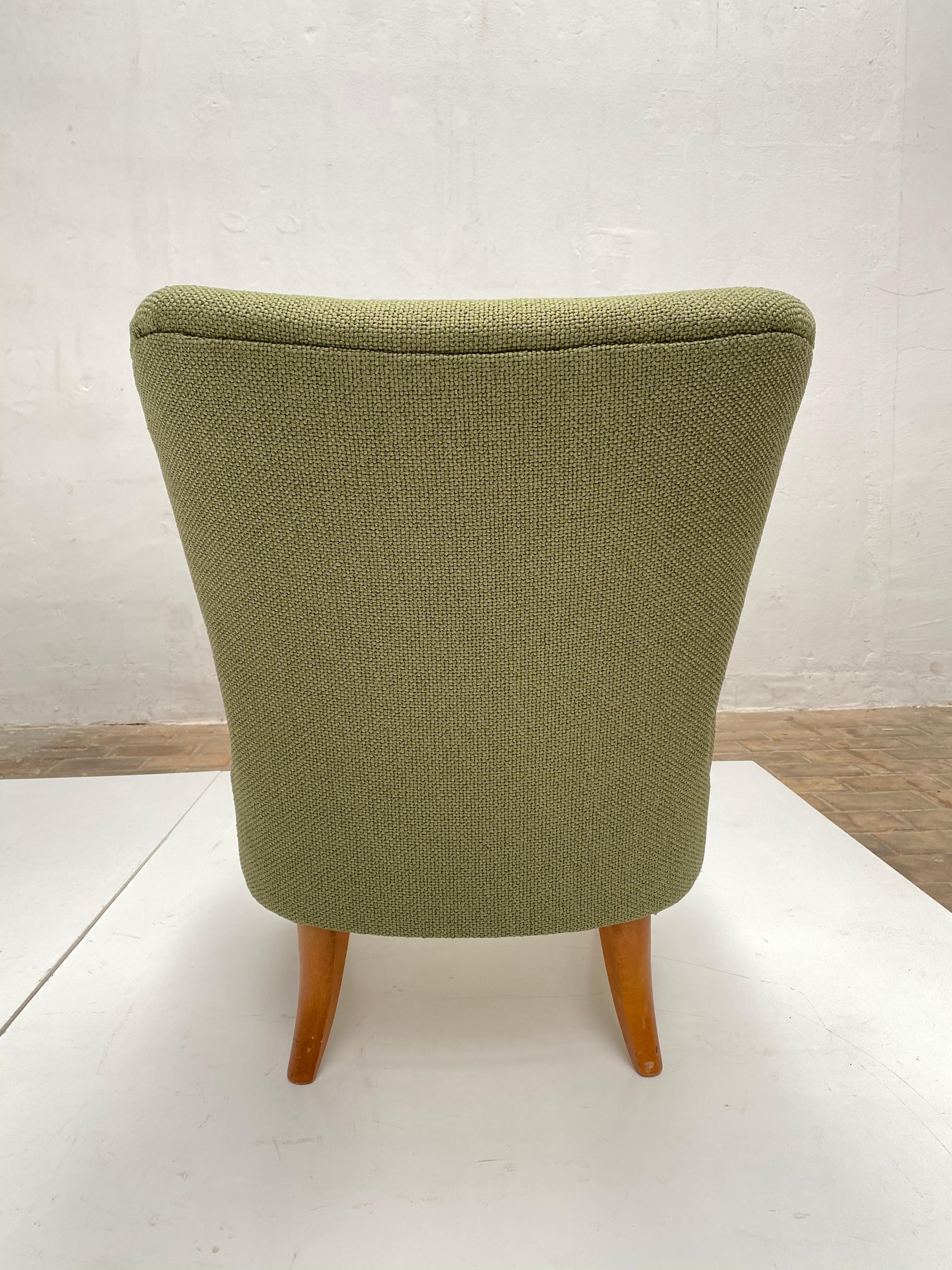 Mid-Century Modern New Upholstered Ploeg Wool Lounge Chair by Tijsseling, the Netherlands, 1950s