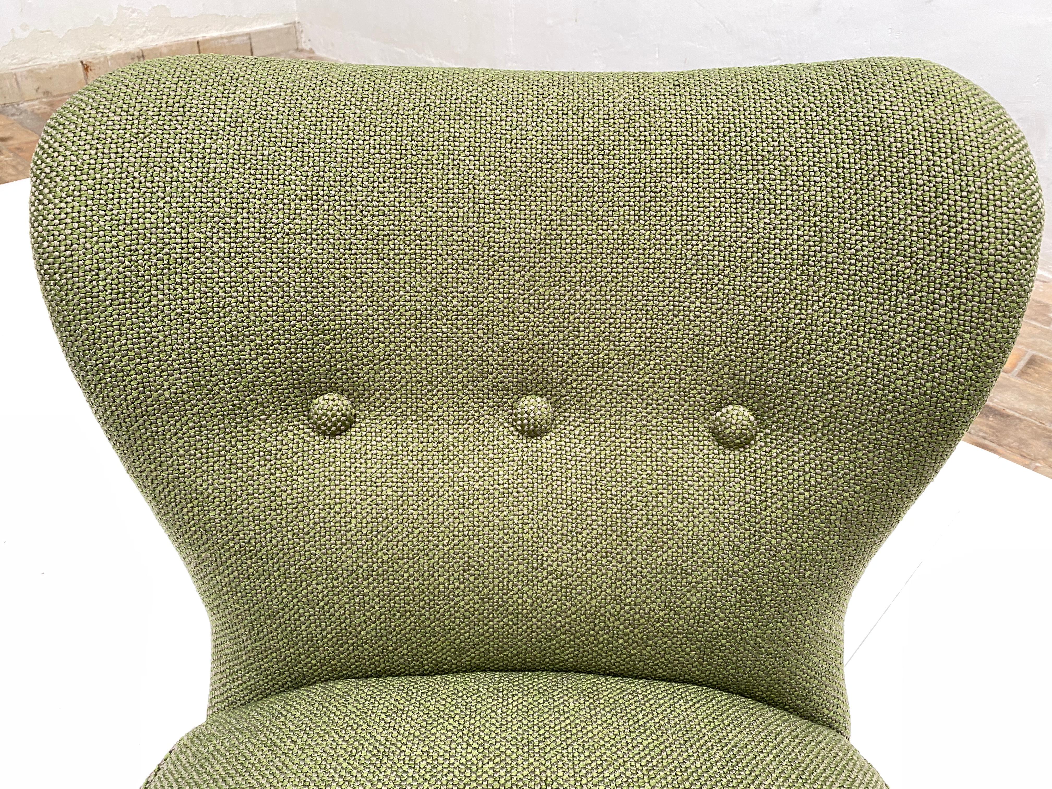 Dutch New Upholstered Ploeg Wool Lounge Chair by Tijsseling, the Netherlands, 1950s