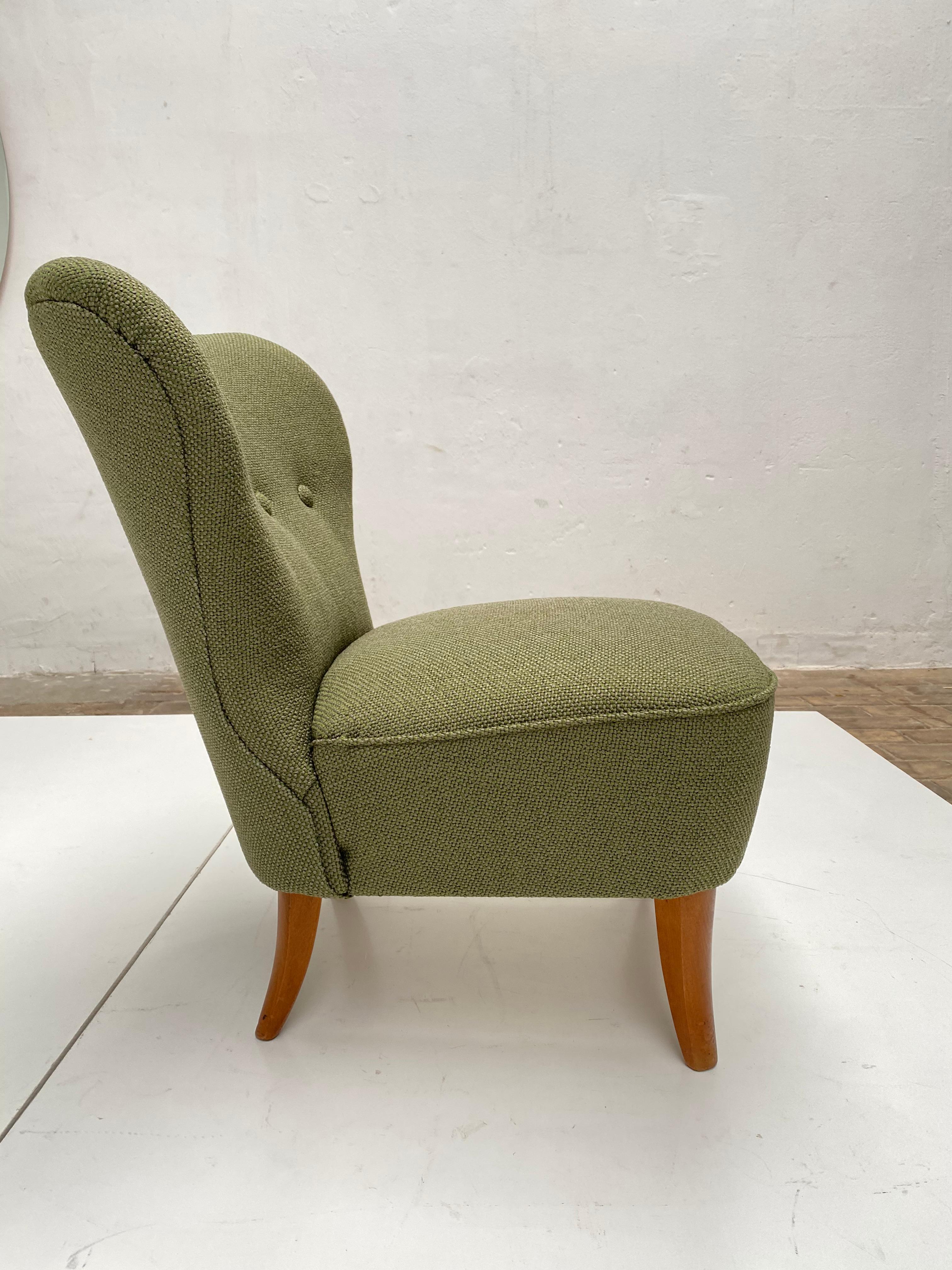 Mid-20th Century New Upholstered Ploeg Wool Lounge Chair by Tijsseling, the Netherlands, 1950s