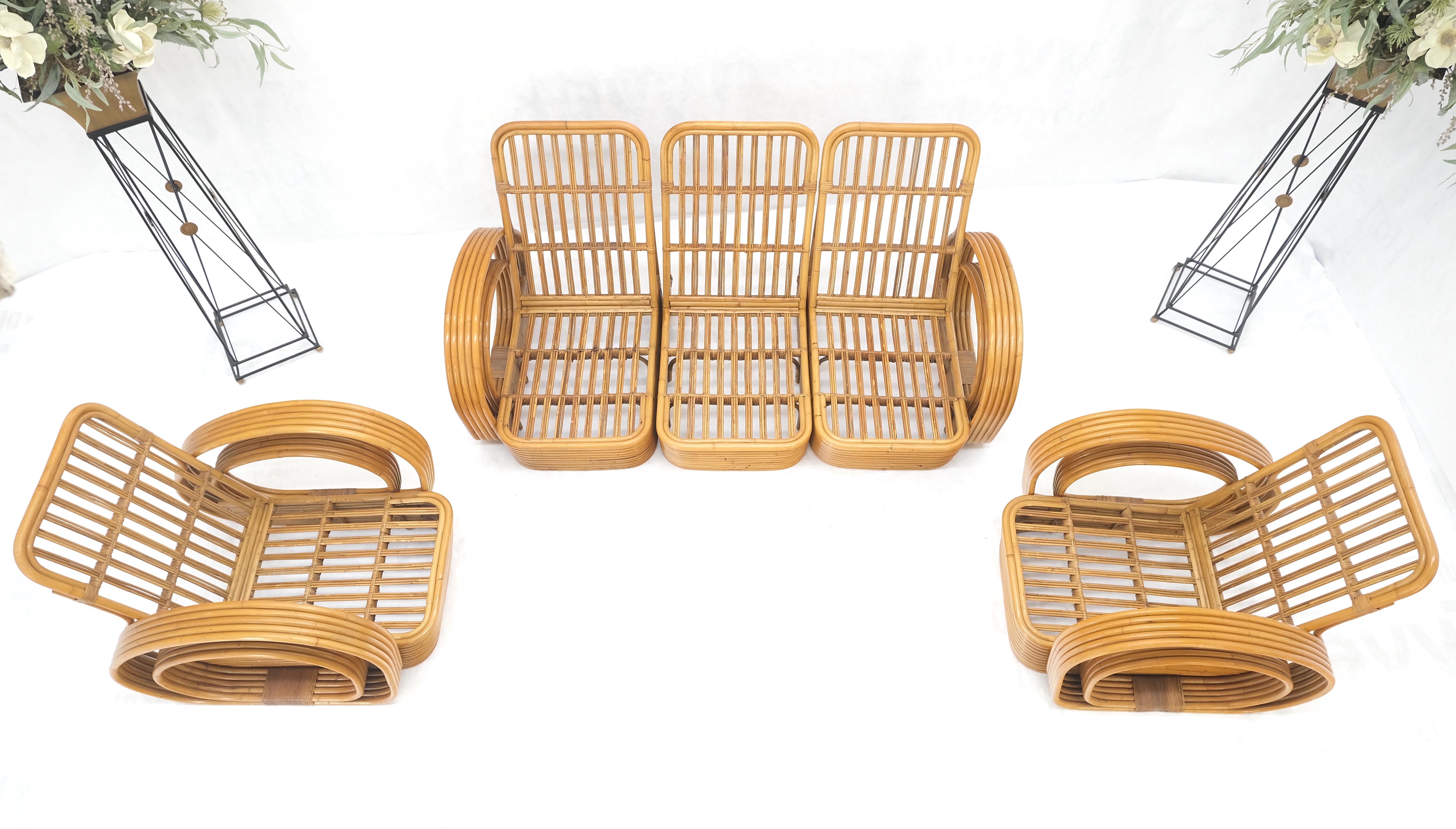 Nouveau ensemble de fauteuil de salon en rotin Paul Frankl MINT ! en vente 10