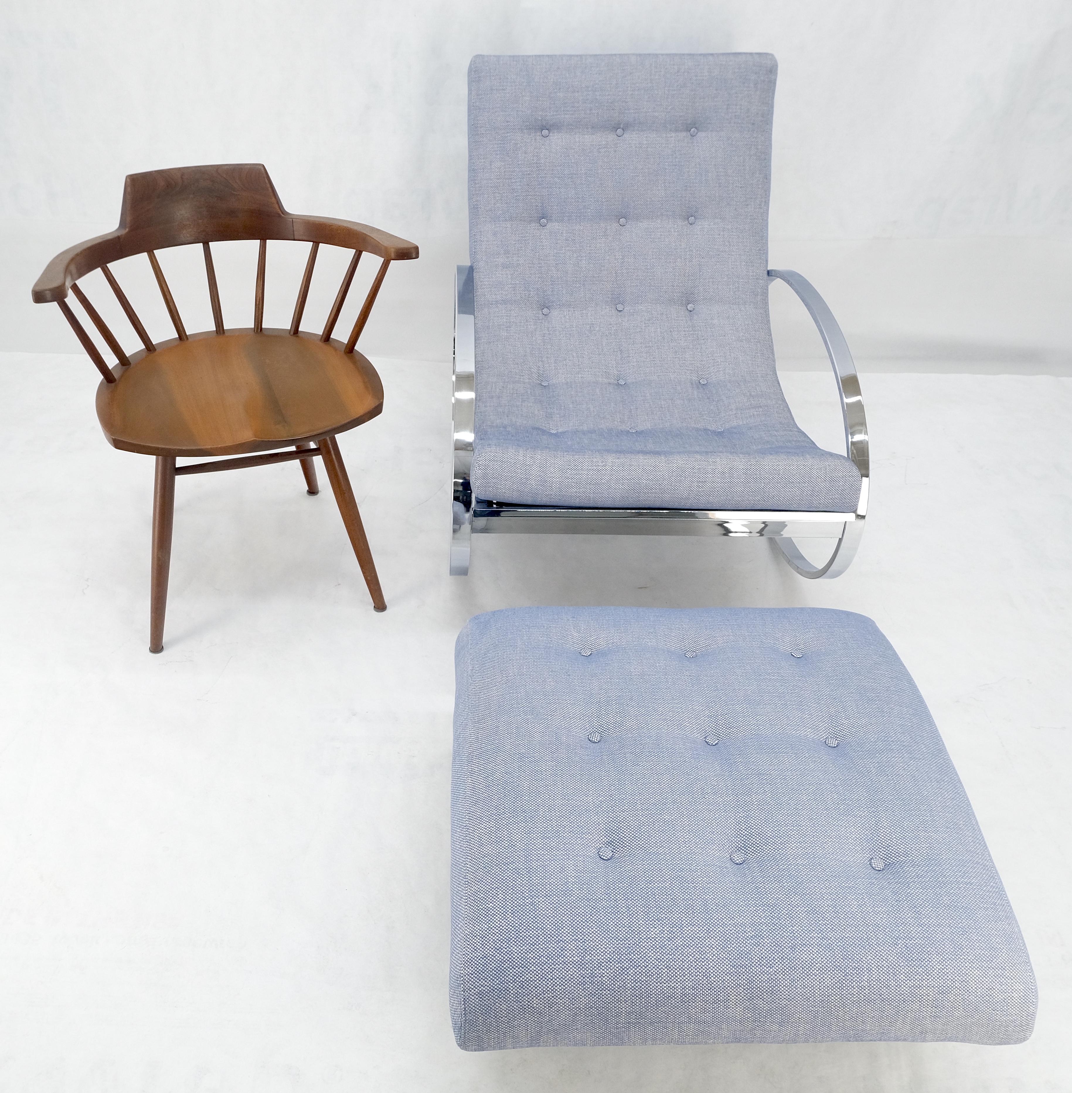 Nuova tappezzeria Renato Zevi Ellipse Base Rocking Chair & Ottoman di Selig MINT in vendita 7