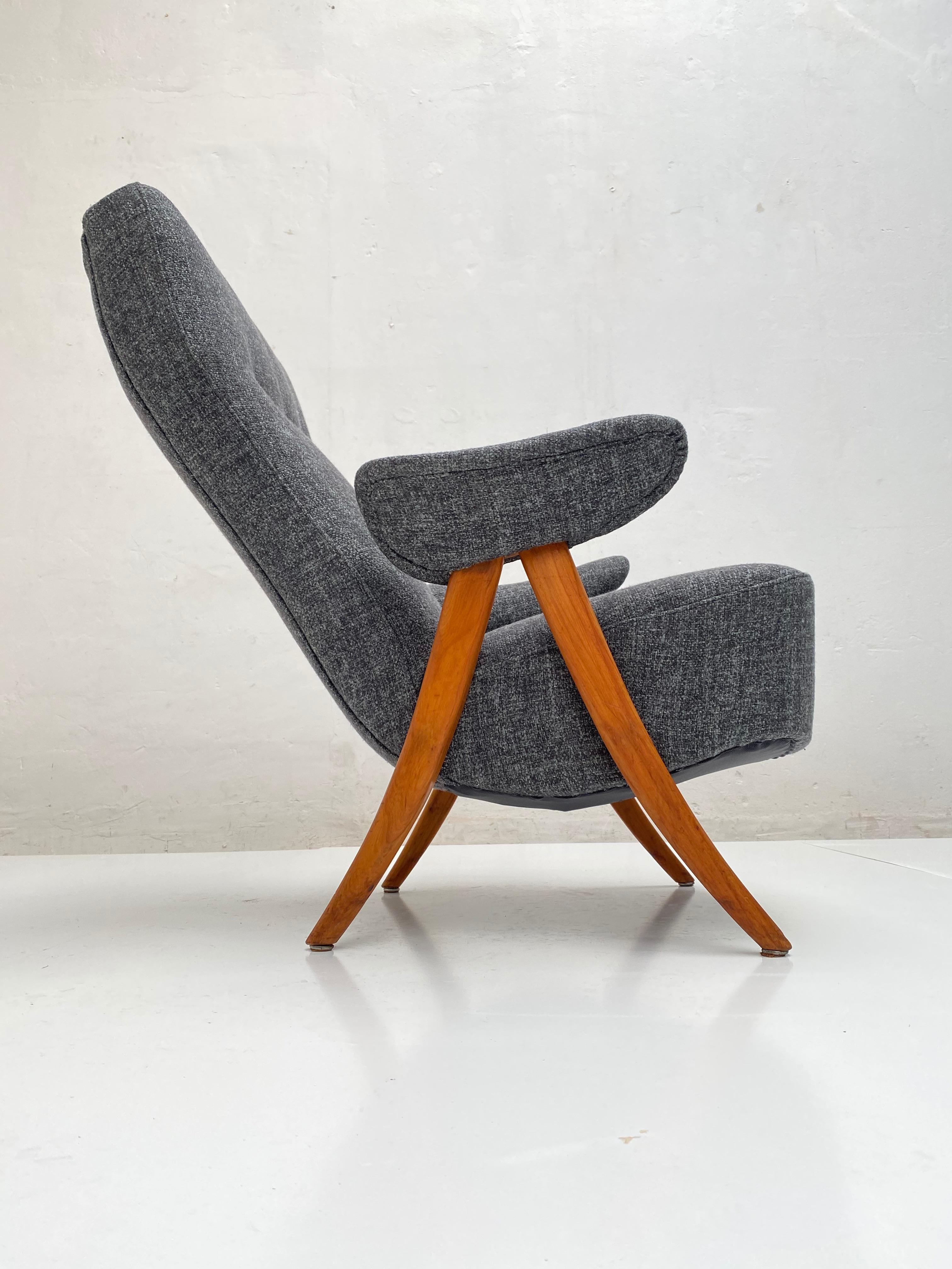 Dutch New Upholstery Theo Ruth Model 105 Lounge Chair, Artifort, 1957, the Netherlands