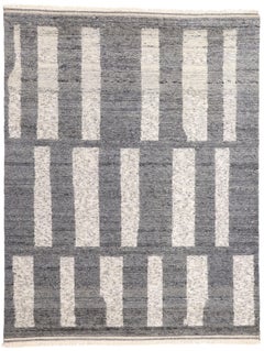 New Urban Bauhaus Modern Gray Moroccan Rug with Transitional Style