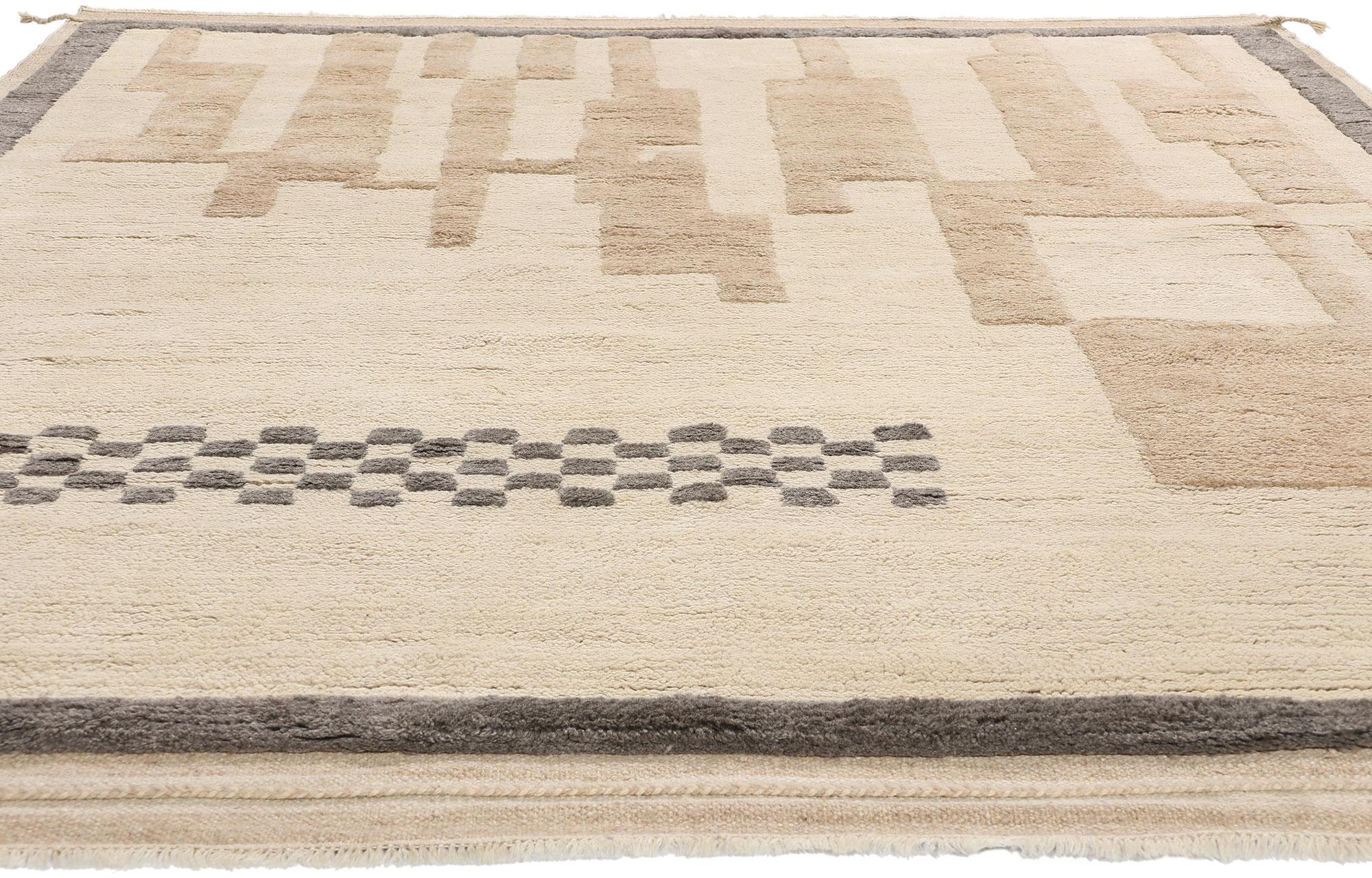 Neu Urban Oasis Bio-Brutalistischer Marokkanischer Hoch-Tief-Strukturteppich (Brutalismus) im Angebot