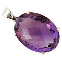 New Uruguay 32.5 Ct Purple Amethyst 14k Yellow Gold Plated Sterling Pendant