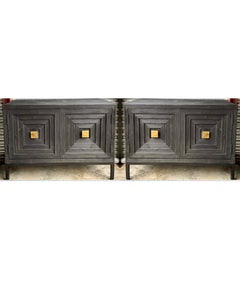 Nuevo Uttermost Armario Orgánico Moderno Negro Apomazado y Dorado - Pareja