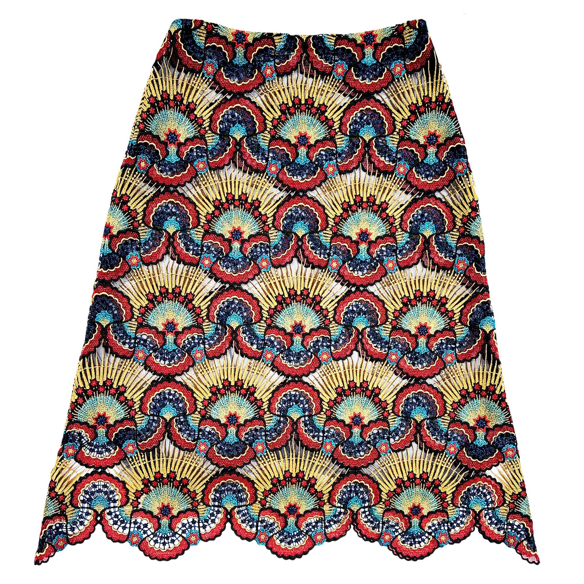 Valentino Vintage Rainbow Plaid Skirt at 1stDibs