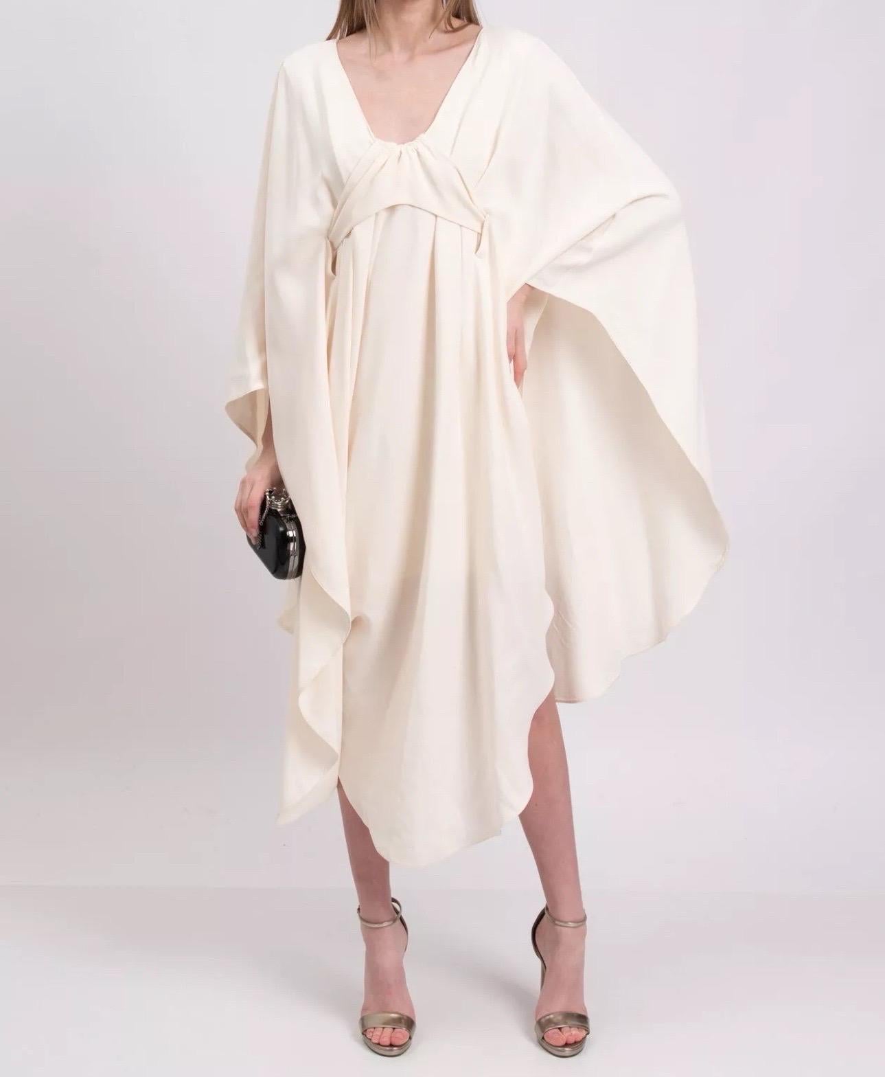 NEW Valentino Draped Cady Silk Evening Bridal Goddess Gown Cape Dress 8 For Sale 6