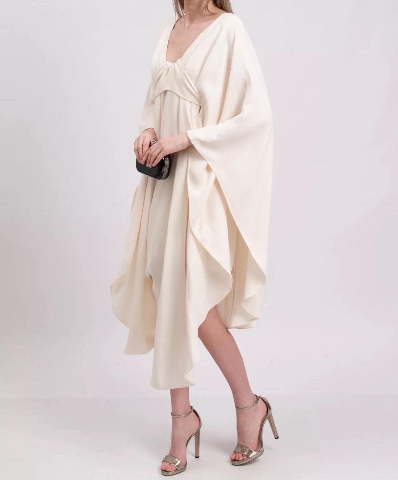 NEW Valentino Draped Cady Silk Evening Bridal Goddess Gown Cape Dress 8 For Sale 7