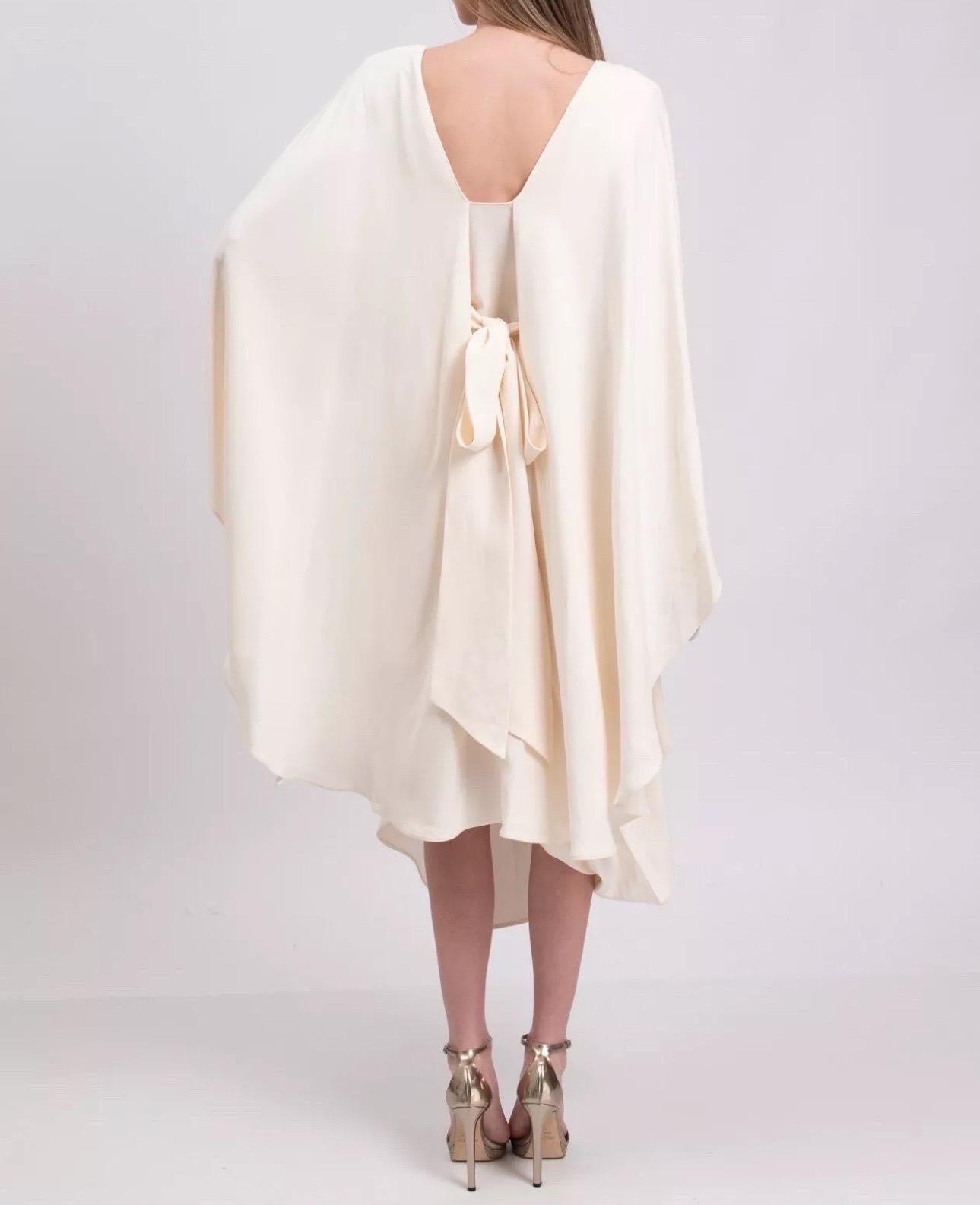 NEW Valentino Draped Cady Silk Evening Bridal Goddess Gown Cape Dress 8 For Sale 8