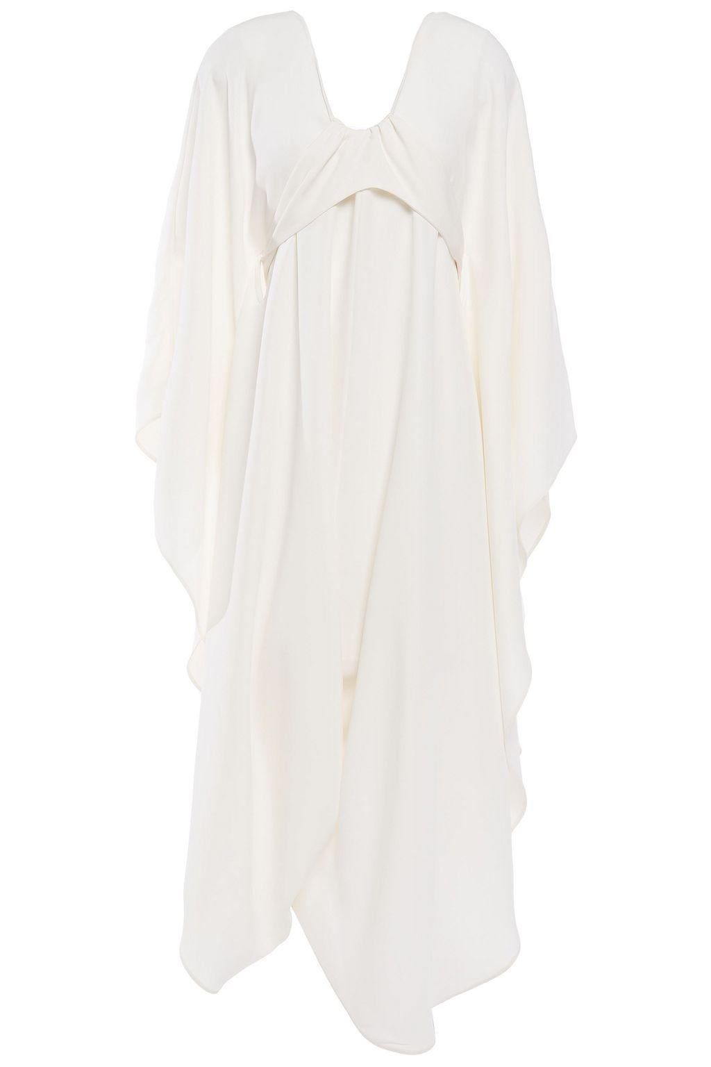 Women's NEW Valentino Draped Cady Silk Evening Bridal Goddess Gown Cape Dress 8 For Sale