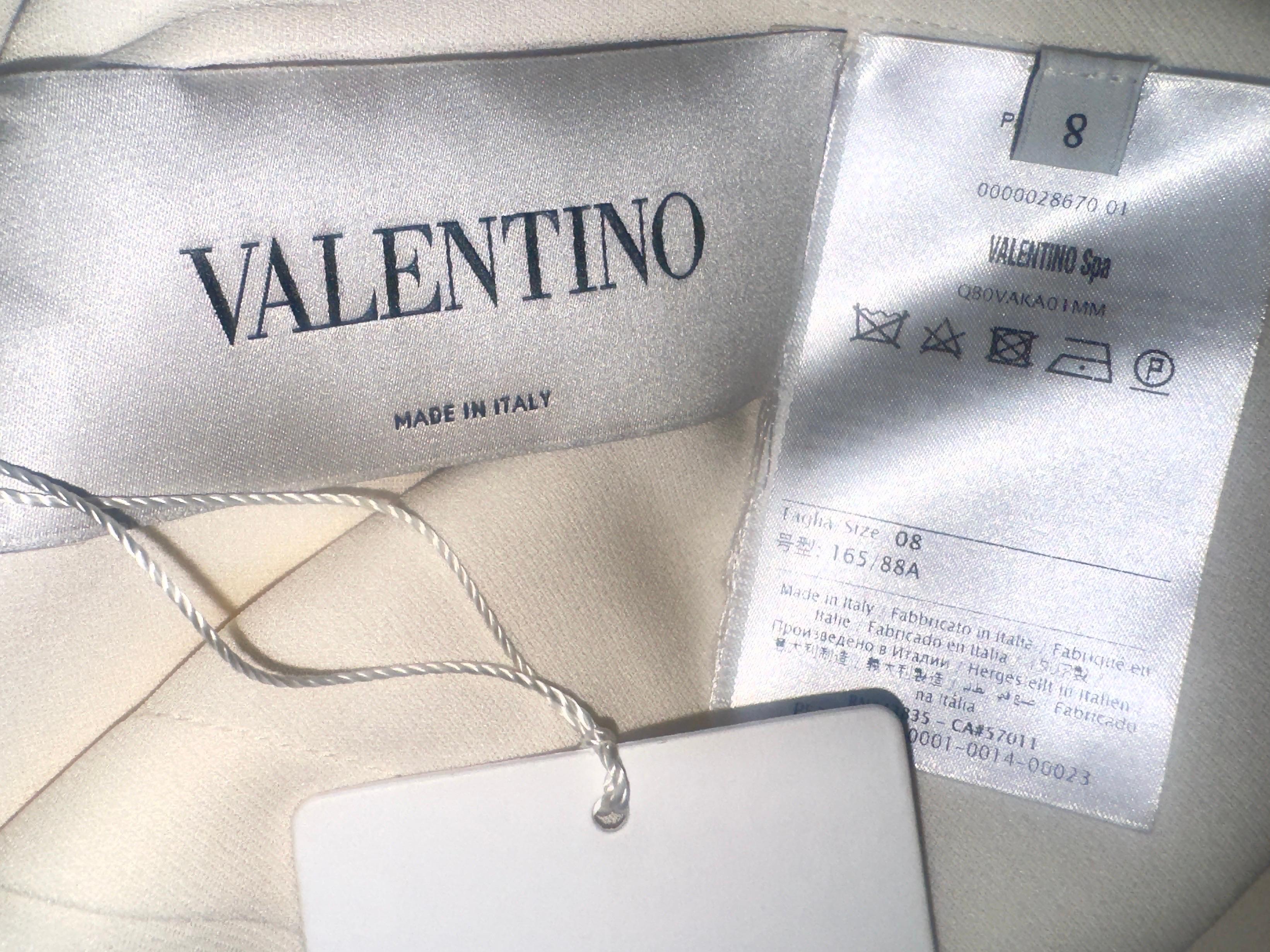 NEW Valentino Draped Cady Silk Evening Bridal Goddess Gown Cape Dress 8 For Sale 2