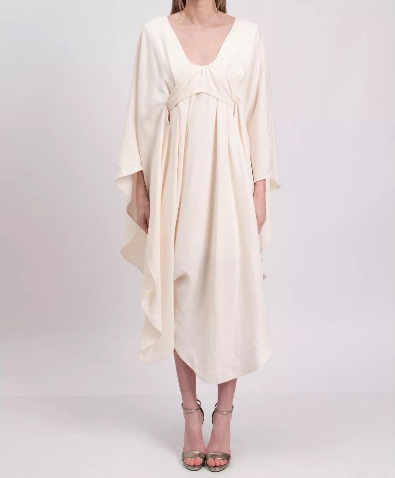 NEW Valentino Draped Cady Silk Evening Bridal Goddess Gown Cape Dress 8 For Sale 3