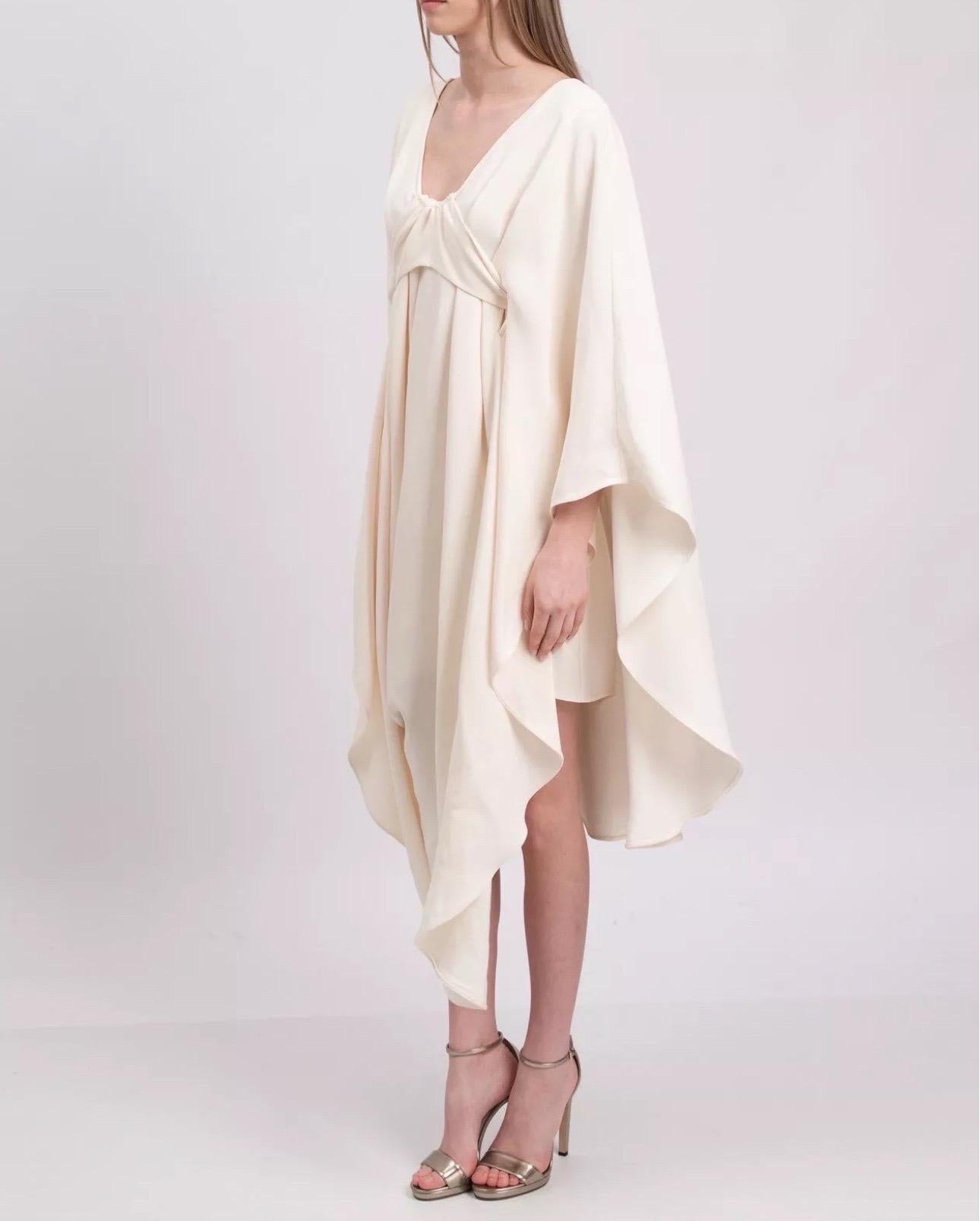 NEW Valentino Draped Cady Silk Evening Bridal Goddess Gown Cape Dress 8 For Sale 4